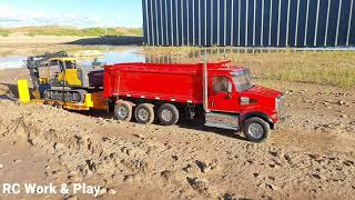 RC Western Star 49X dump truck, Kane low-loader trailer, & Volvo EC160E 3-in-1 excavator