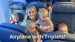 Taking toddler Triplets & 5 year old on an AIRPLANE for the FIRST time! Did we survive??