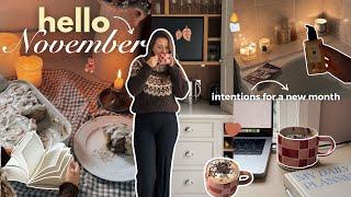 HELLO NOVEMBER ️ monthly reset & goal reflections, baking cinnamon rolls, cosy vlog ️