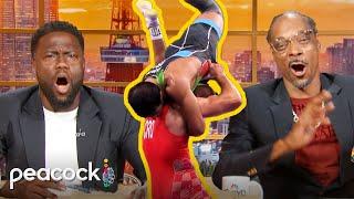 Nut Crackin' Moves from Greco-Roman Wrestlers | Olympic Highlights With Kevin Hart and Snoop Dogg