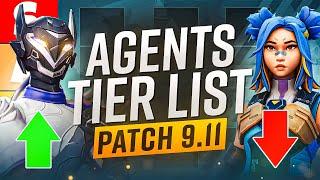 NEW UPDATED TIER LIST For PATCH 9.11! - Valorant