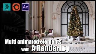 Multiple Animated Elements with A Rendering! | 3D Max, Corona Rendering, After Effect