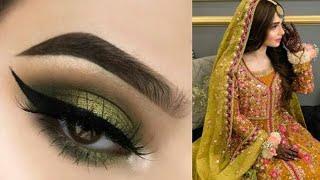 Olive green Smokey Eyeshadow Tutorial step by step