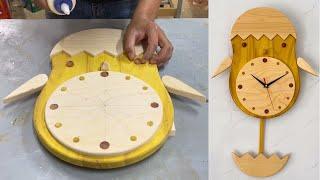 Great Wooden Clock Ideas /// A Super Cute Chick Wall Clock.