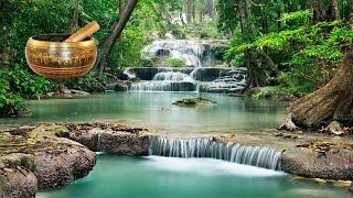 Cuencos Tibetanos con agua CASCADA Relajante, Sonidos Naturales con Cuencos Tibetanos