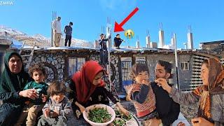 Installing Iron and Sheets on the House to Prevent Water from Entering the House in Zahra's Family