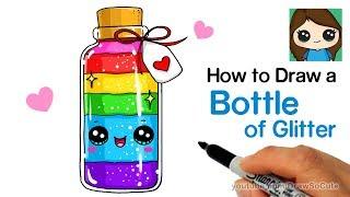 How to Draw a Bottle of Glitter Easy and Cute