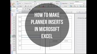 How to Make Planner Inserts Using Microsoft Excel