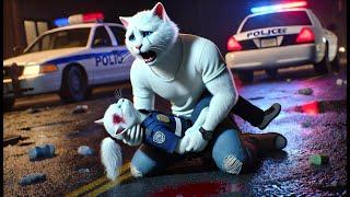 Brave Police Cat...Awesome cat boyfriend! #cat #cute #ai #catlover #cutecat #aiimages #aicat