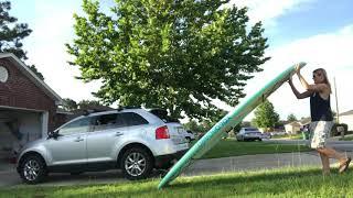 One way to load your paddle board on top of your car/suv