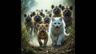 The white cat saved the lion and from then on they became best friends #CuteAnimals #animalrescue