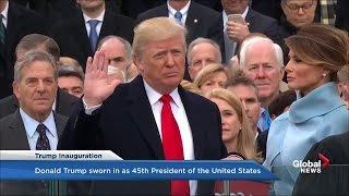 Donald Trump takes the oath of office, becomes 45th President