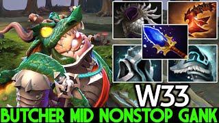 W33 [Pudge] Epic Butcher Mid Nonstop Gank with Imba Scepter Dota 2