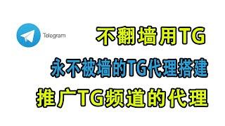 Telegram ，TG，电报 ，无需翻墙，不用VPN，永不被墙的TG代理搭建方法，自带TG频道推广的电报代理，永不失联