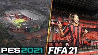 FIFA 21 vs PES 2021: Stadiums (Emirates, Old Trafford, San Siro, etc)