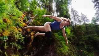 World Record Cliff Jump at an EPIC Waterfall!