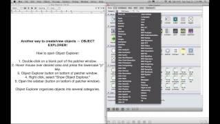 Beginner Max/MSP Tutorial Series - Episode 2 - Patcher; Object; Object Explorer and more