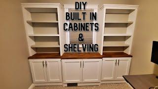 DIY Built in cabinets and shelving for home office