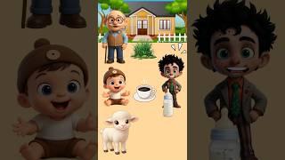 Baby drink coffee and Grandpa eat grass? #cartoon #animation #usa #funny #trending