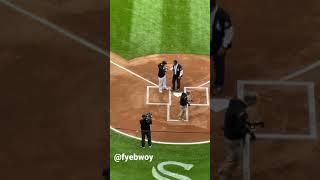 Ozzie Guillen throws ceremonial first pitch in Game 4 of the ALDS (White Sox vs Astros)