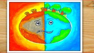 World Environment Day Drawing / How to Draw World Environment Day Poster / Easy Save Nature Drawing