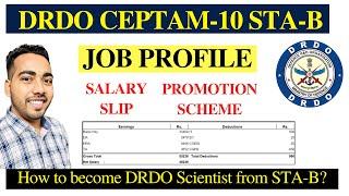 DRDO CEPTAM 10 STA B - Job Profile | DRDO STA B Salary Slip | Promotion Scheme| LDCE