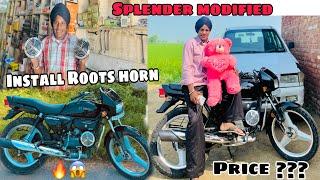 Splender Modified || Install Roots Horn ||Splender Modified 2024 