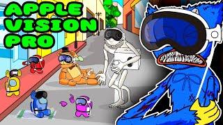 AMONG US with APPLE VISION vs FREDDY FNAF, HUGGY & THE MAN FROM THE WINDOW | Toonz Animation