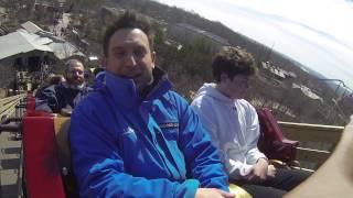 Outlaw Run Roller Coaster POV Silver Dollar City - Unedited front of car and passenger view