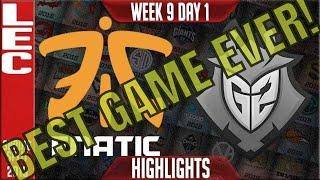 FNC vs G2 Highlights (BEST GAME EVER) | LEC Spring 2019 Week 9 Day 1 | Fnatic vs G2 Esports