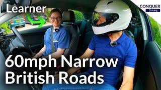 Learner Driver Trying 60mph Narrow British Country Roads