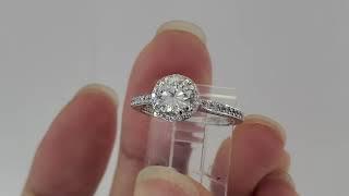 0.96 ct TACORI Dantela 2639RDP5W 18k White Gold Engagement Ring Rtl $9 0.71ct D/VS1 GIA