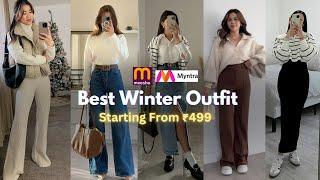 10 WINTER Outfits Under Budget// Winter Haul Ft. MEESHO & MYNTRA #ootd #winterhaul #outfitideas