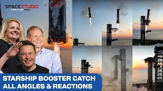 Starship Booster Catch with Different Angles + Famous People's Reaction | Elon Musk Rocket