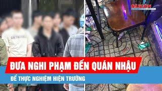 Đưa 2 thanh niên đến hiện trường vụ án mạng tại quán nhậu ở Hóc Môn