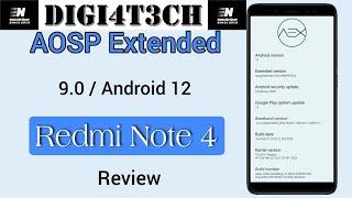 |AOSP Extended 9.0| |Android 12| |Redmi Note 4| |Mido| |Full Review| By |DIGI4T3CH|