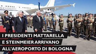 Arrivo all'aeroporto di Bologna dei Presidenti Mattarella e Steinmeier