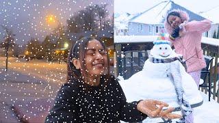 My First Snowfall in Canada ️