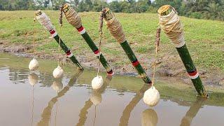 Unique Hook Fishing Technique | Hunting Big Fish By Hook in River | River Fishing