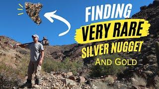 We Find Silver and Gold Nuggets In the Arizona Desert Metal Detecting