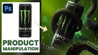 Product manipulation in Photoshop | Monster Drink advertising poster design | photoshop tutorial