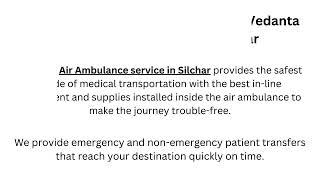 Avail Vedanta Air Ambulance Service in Shimla for Safe Patient Transfer