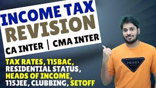 CA INTER INCOME TAX | JAN 2025 | CMA INTER DEC 2024 | TAX MARATHON | TAX REVISION  PART 1 OF 2