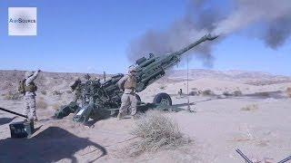 US Marines Firing the M777 155mm Howitzer
