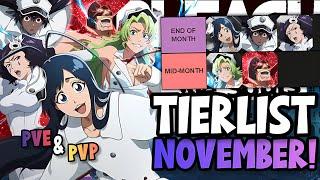 TIERLIST PVE & PVP NOVEMBER 2024! ALL ATTRIBUTE & SKILLS INFO! - Bleach: Brave Souls