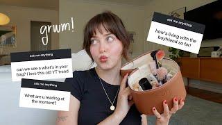 catch up with me while I do my makeup + what's in my bag