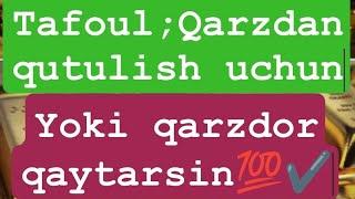 Qarzdan qutulish yoki pulni qaytishiga tafoul super tafoul#sodaga yozib ustiga uksus(yahshi niyat)