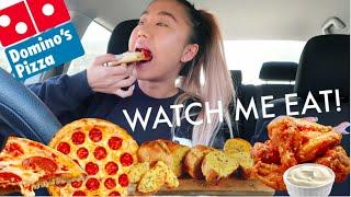 DOMINO'S Pizza, Chicken Wings & Garlic Bread MUKBANG! | THERESATRENDS