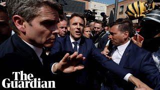 Tomatoes thrown at French president Emmanuel Macron