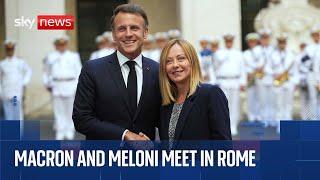 Italy's Prime Minister Giorgia Meloni meets French President Emmanuel Macron in Rome